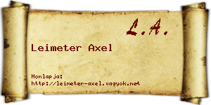 Leimeter Axel névjegykártya